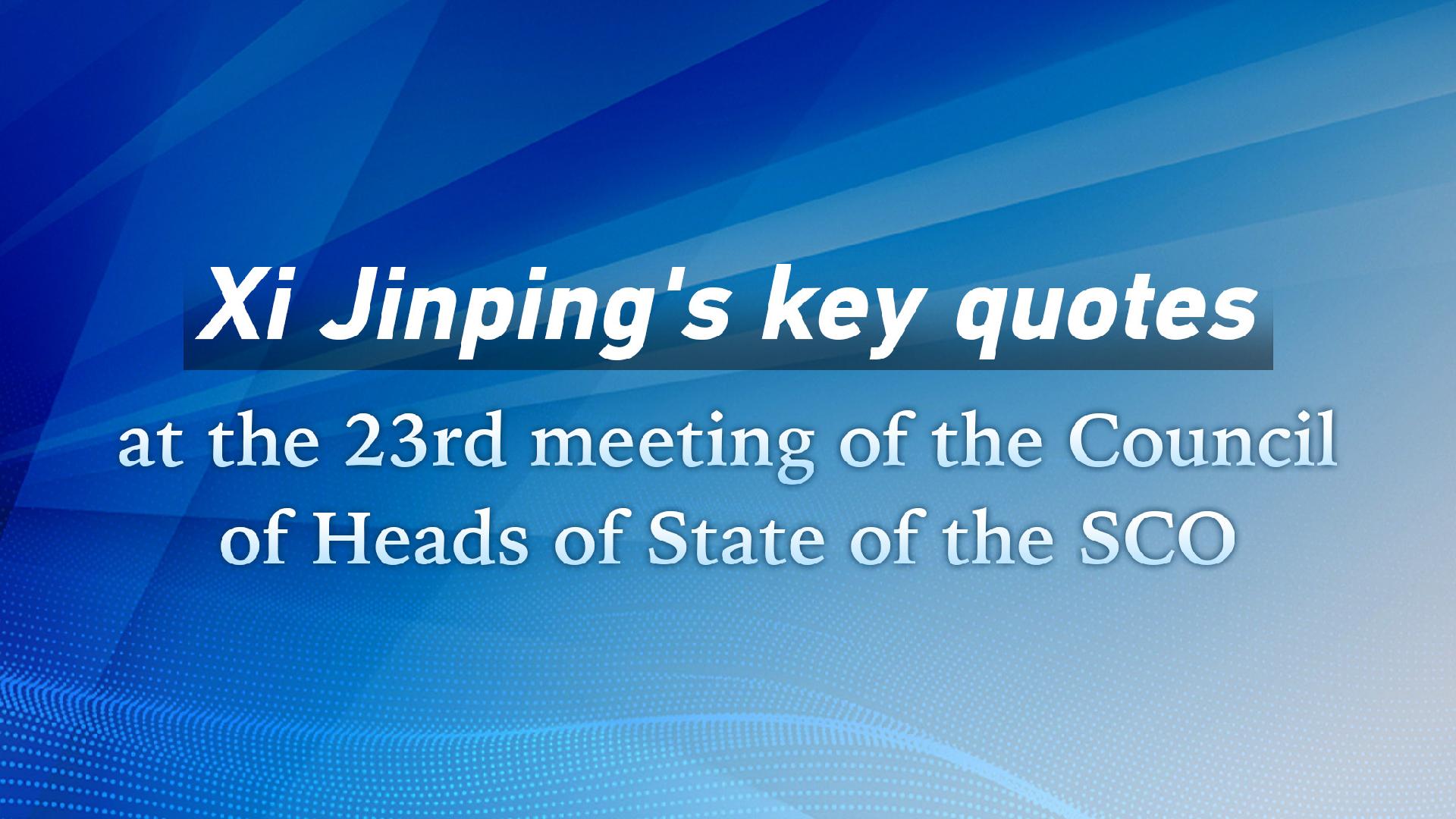 Key Quotes From Xi Jinping S Address At Sco Summit Cgtn