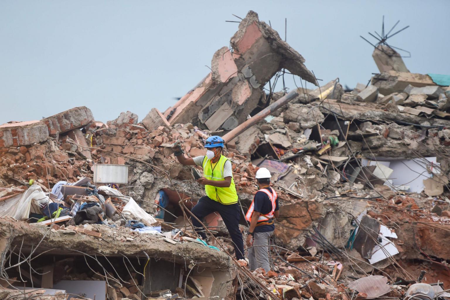 15 injured, many trapped by building collapse in central India - CGTN