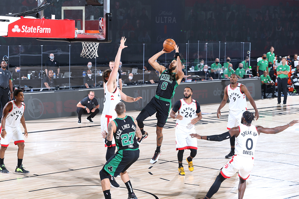 Jayson Tatum Boston Celtics Game-Used #0 White Jersey vs. Utah