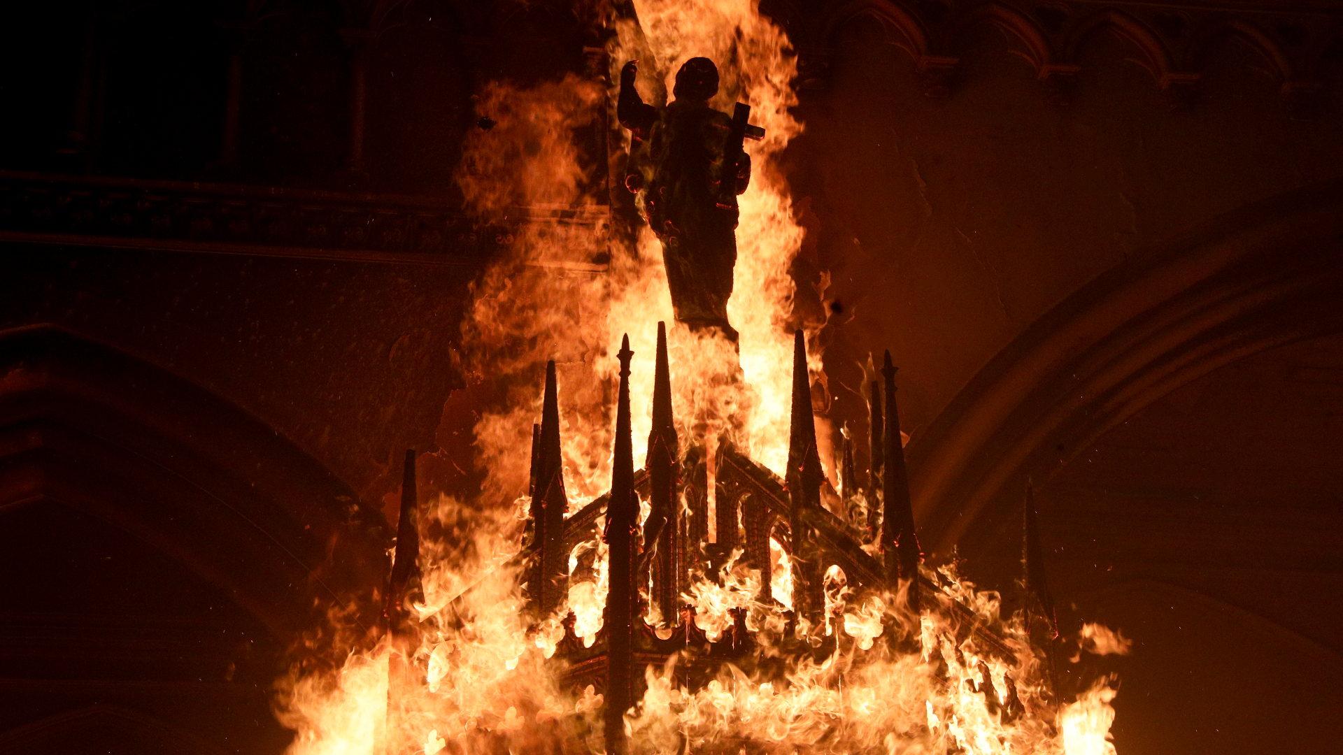 Burning church