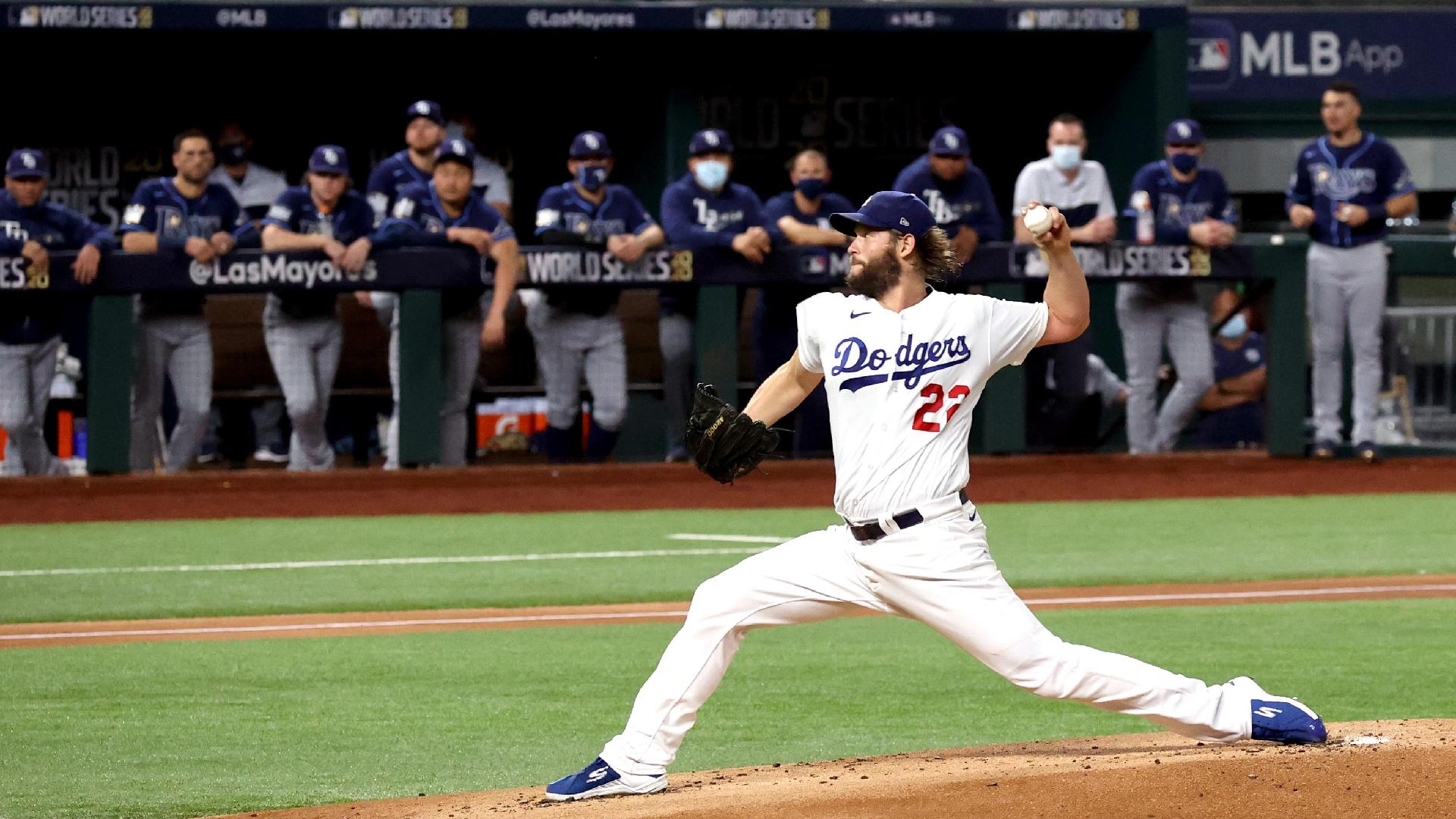 Los Angeles Dodgers #22 Clayton Kershaw White 2020 World Series