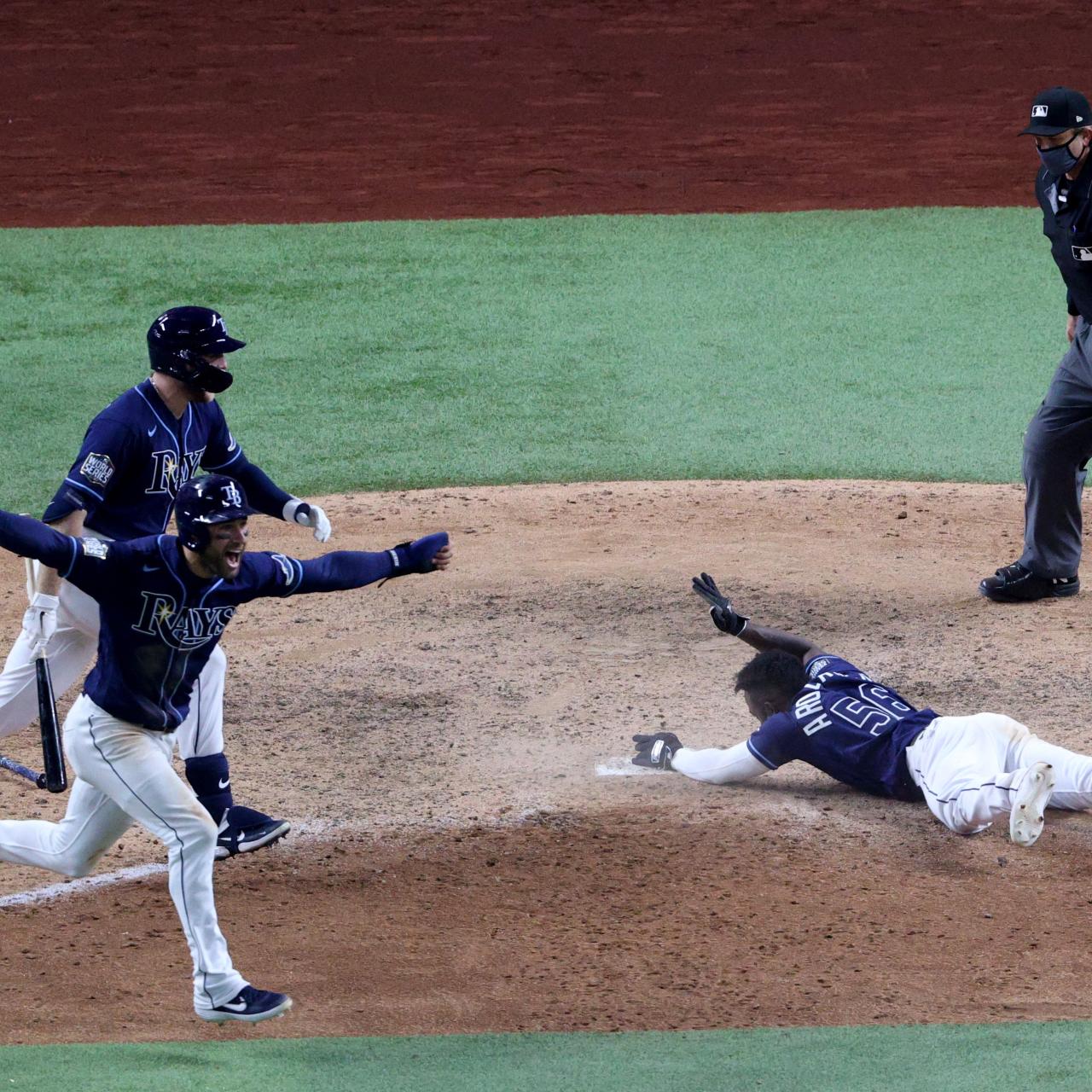 Rays walk off for win over Dodgers to even World Series