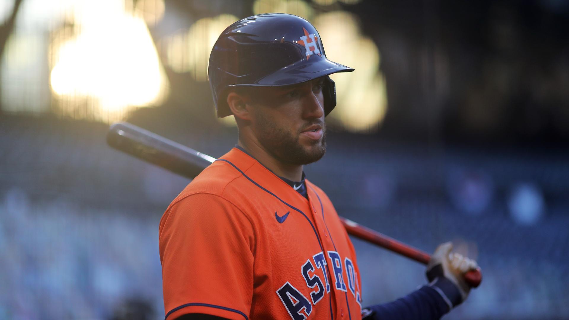 GEORGE SPRINGER HOUSTON ASTROS MAJESTIC COOL BASE JERSEY ORANGE SIZE XL