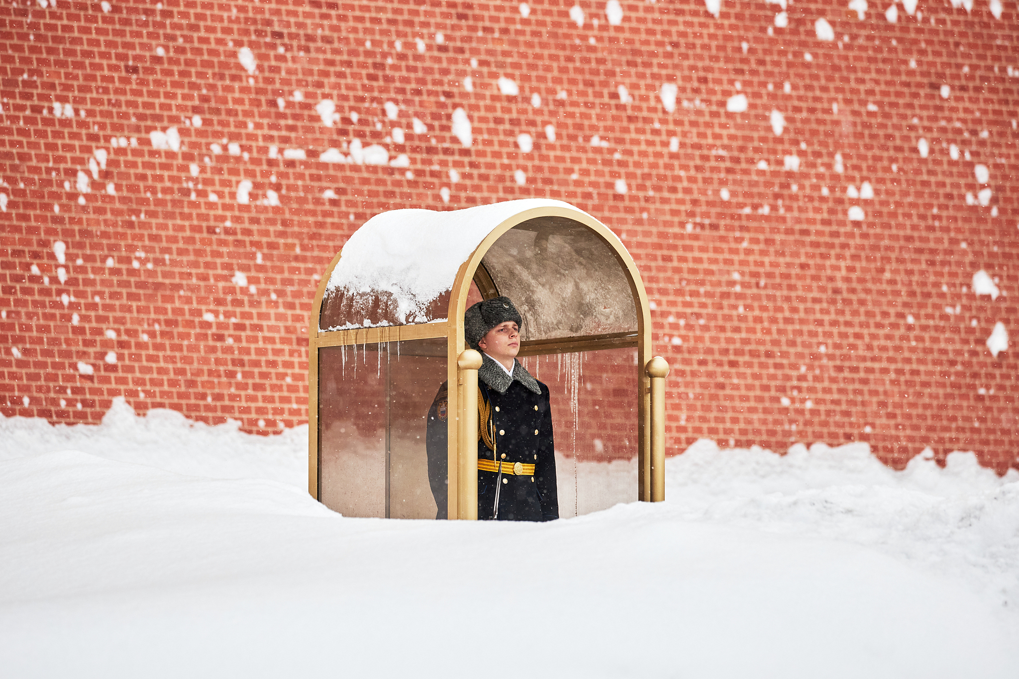 Кремлевский караул в снегу