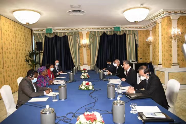 Chinese FM Wang Yi meets WTO chief Okonjo-Iweala - CGTN