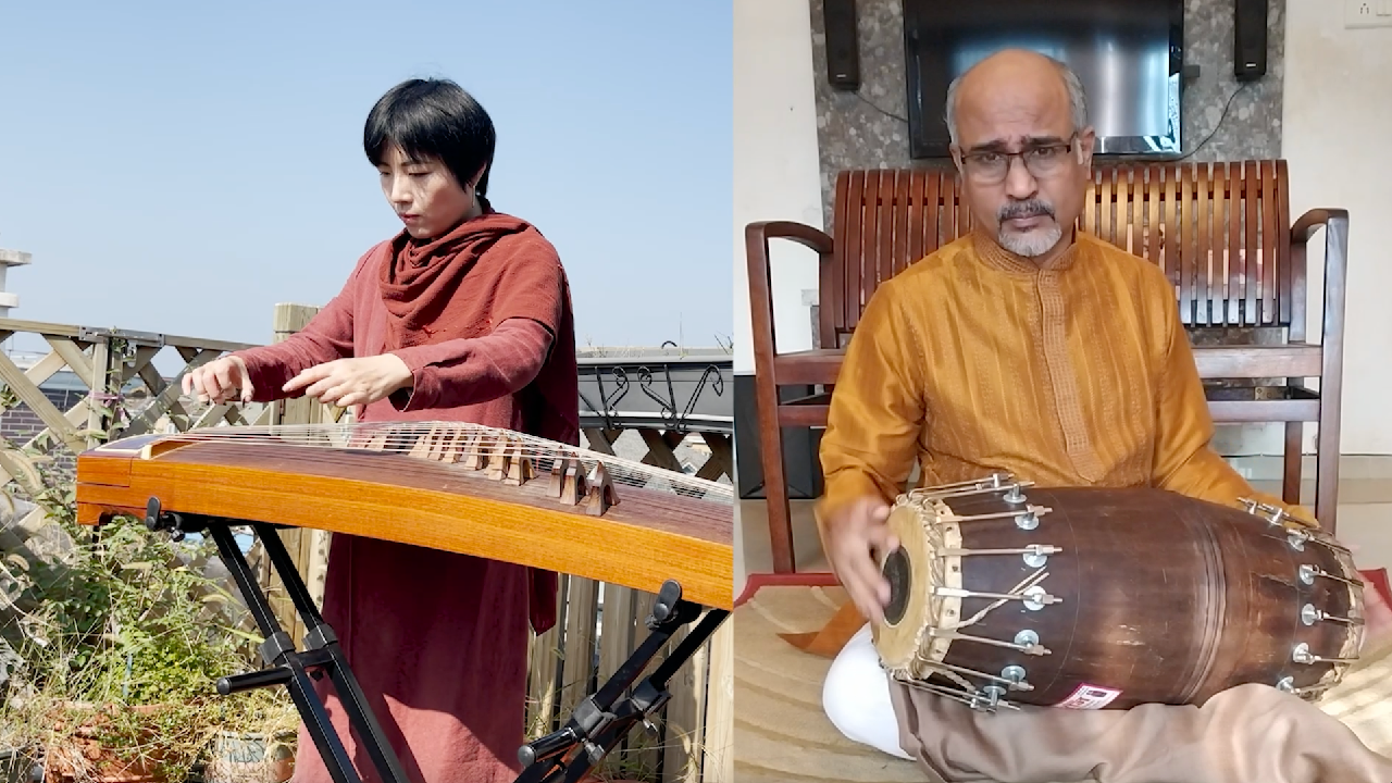 Indian Mridangam played along Chinese zither during jam session CGTN