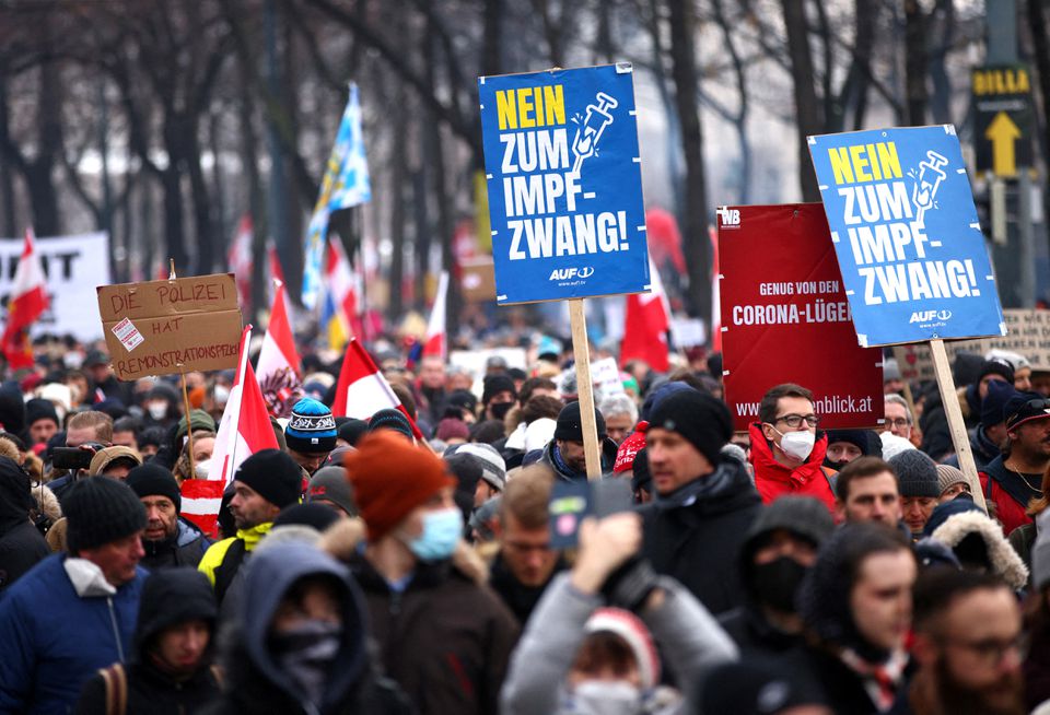 Mass protest in Vienna against Austria's COVID19 restrictions CGTN