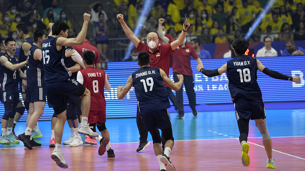 China beat Brazil in men's Volleyball Nations League - CGTN