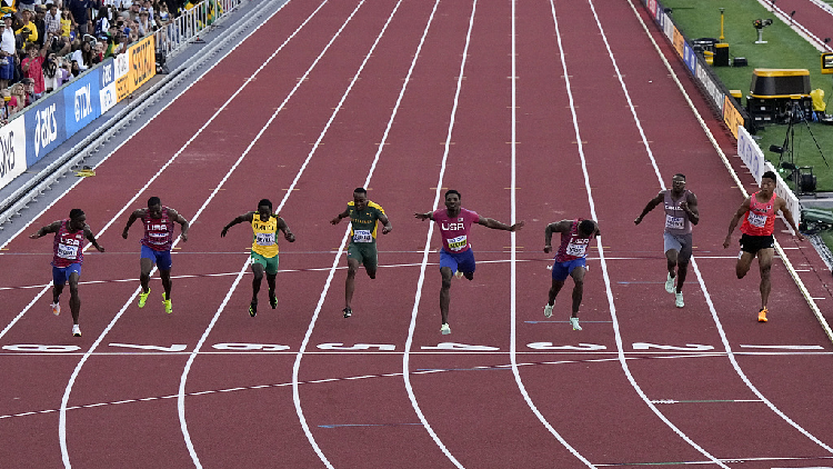 Kerley leads home American sweep of men's 100m final - CGTN