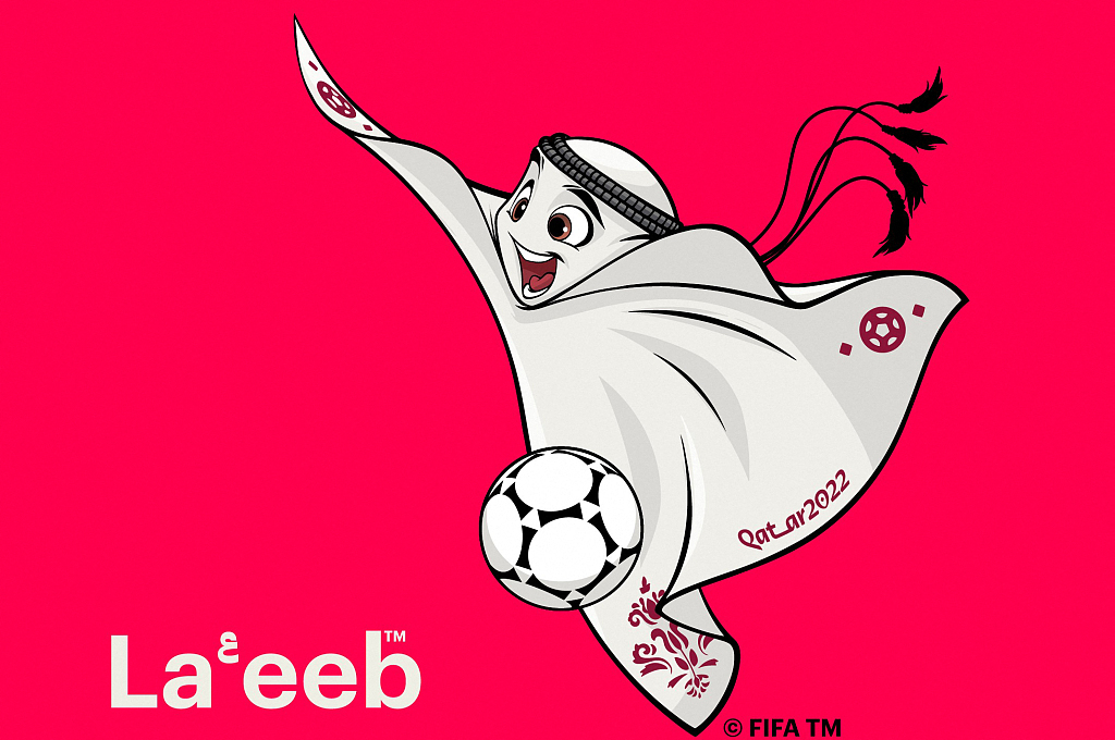 This handout picture made available by FIFA on April 1, 2022 shows La'eeb, the official mascot for the FIFA World Cup Qatar 2022. /CFP