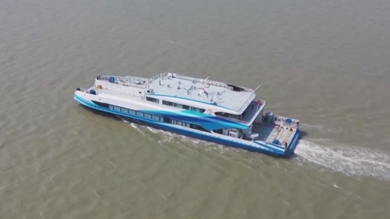 Ultracapacitor-powered ferry Xin Sheng Tai is purely electric and zero-emission. /CMG