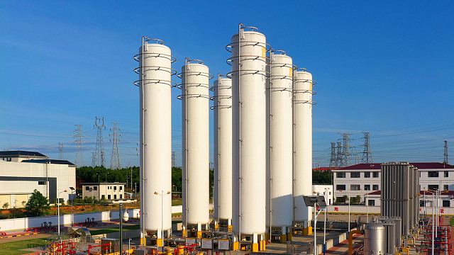 Natural gas storage tanks in Taihe County, Ji'an City, East China's Jiangxi Province, June 27, 2022. /CFP