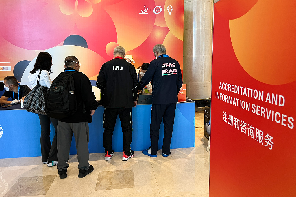 International teams register for the World Team Championships in Chengdu, China, September 28, 2022. /CFP