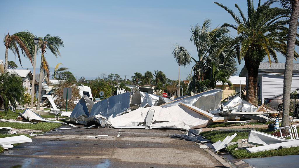 Homes sustained significant damage as Hurricane Ian ravaged central Florida in North Port, Florida, September 29, 2022. /CFP