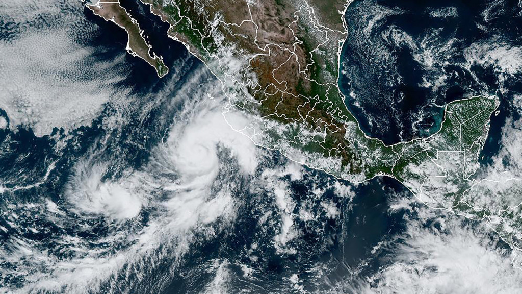 This satellite image taken at 20:20 UTC and provided by NOAA shows Tropical Storm Orlene on Saturday, October 1, 2022. /CFP