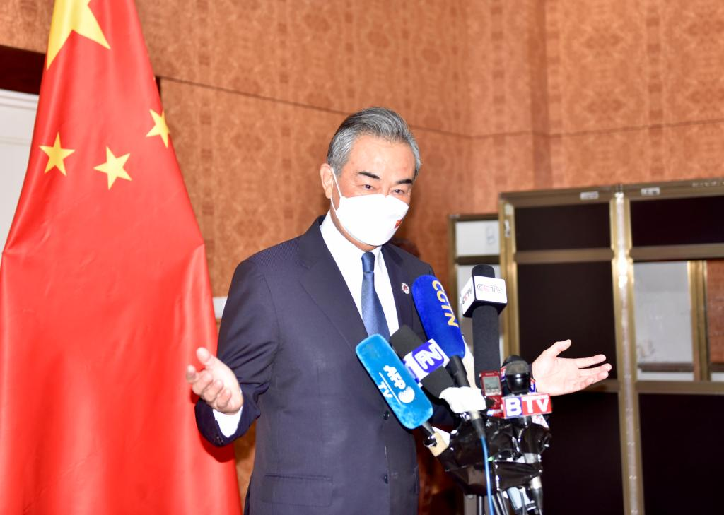 Chinese State Councilor and Foreign Minister Wang Yi holds a press conference for Chinese and foreign media to expound on China's position on the Taiwan question after attending the meetings of foreign ministers on East Asia cooperation in Phnom Penh, Cambodia, August 5, 2022. /Xinhua