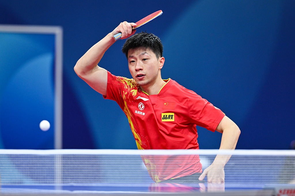 Ma Long of China in action during the match, October 3, 2022. /CFP 