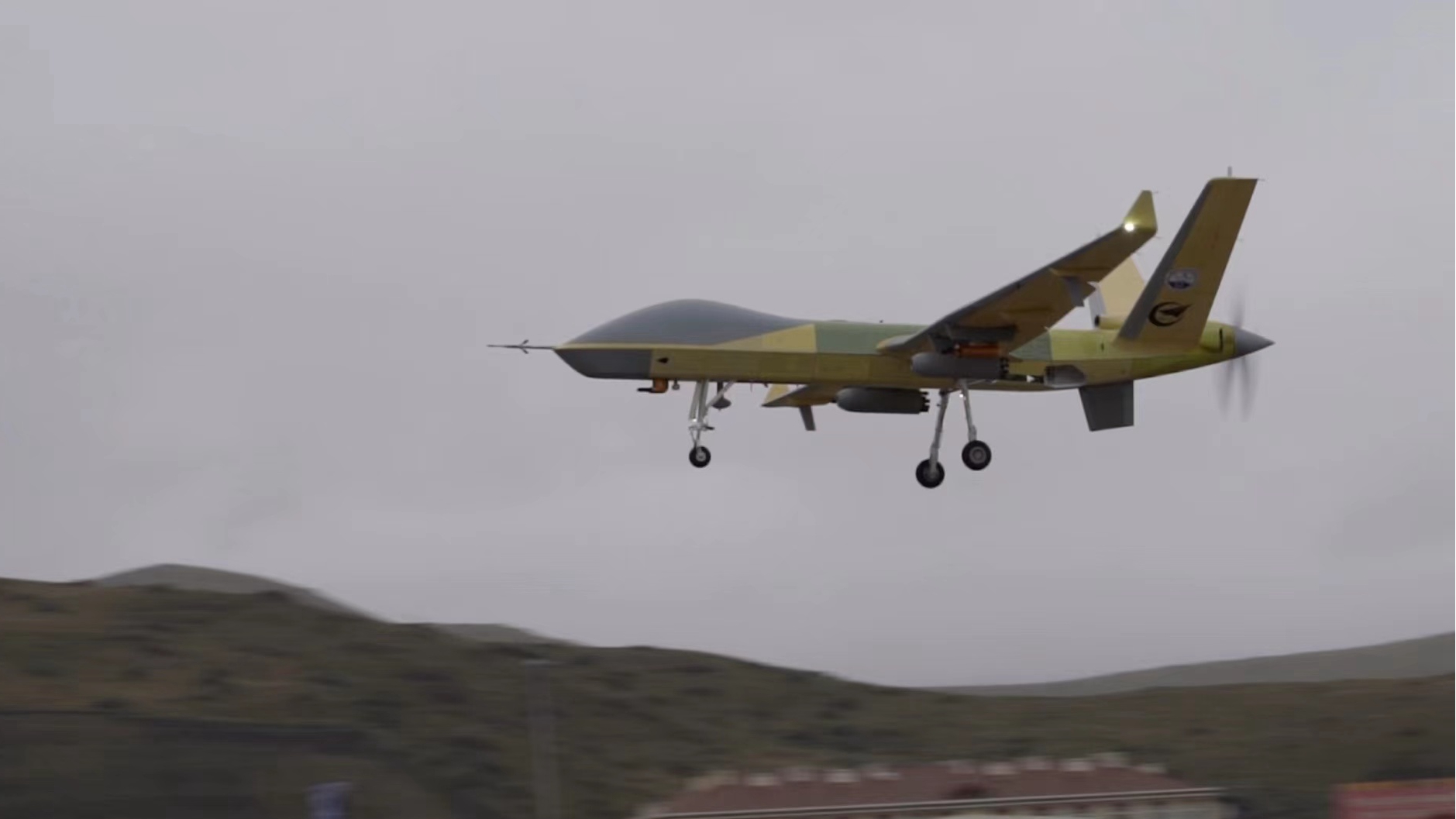 The Wing Loong-2H UAV takes off. /China Media Group
