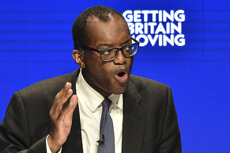 Britain's Chancellor of the Exchequer Kwasi Kwarteng speaks at Conservative Party conference at ICC in Birmingham, England, Oct. 3, 2022. /CFP