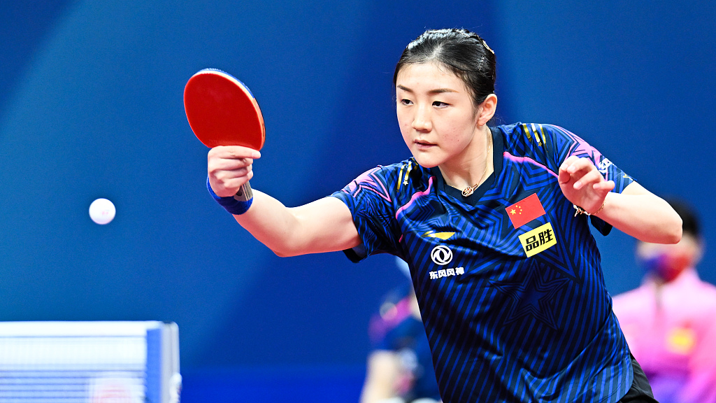 Chen Meng in action during the World Team Table Tennis Championships women's round of 16 in Chengdu, southwest China's Sichuan Province, October 5, 2022. /CFP