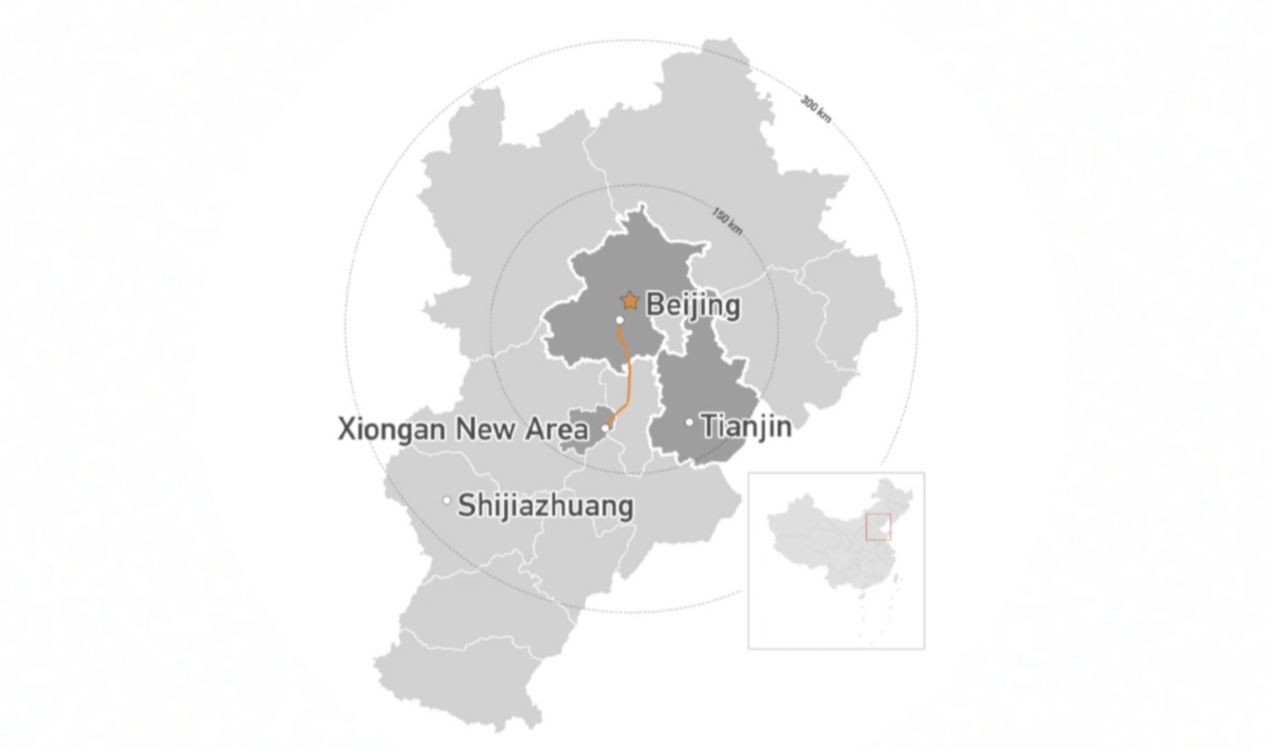 A map of the Xiong'an New Area. Xu Xinchen/ CGTN