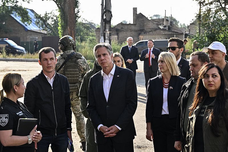 U.S. Secretary of State Antony Blinken visits Irpin, Ukraine, September 8, 2022. /CFP