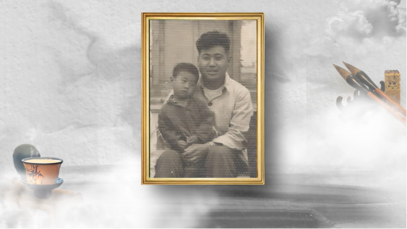 Jia Guangjian (left) with his father. /CMG