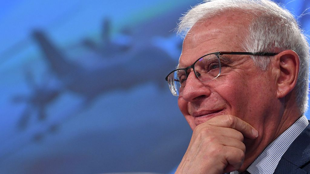 High Representative of the EU for Foreign Affairs and Security Policy Josep Borrell delivers a speech at the EU headquarters in Brussels, May 18, 2022. /CFP