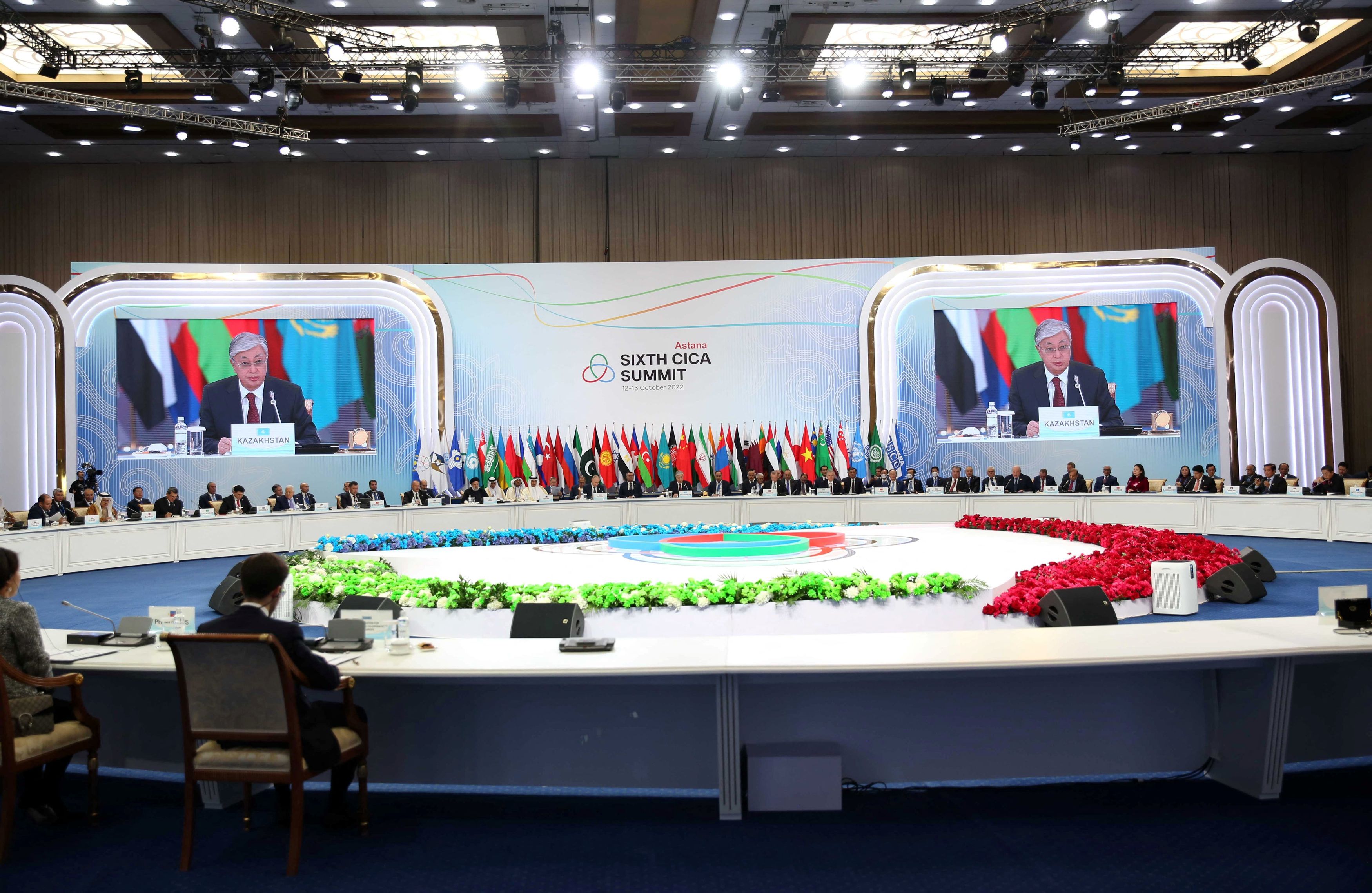 Heads of state and officials take part in the sixth summit of the Conference on Interaction and Confidence-Building Measures in Asia (CICA), in Astana, Kazakhstan October 13, 2022. /Reuters