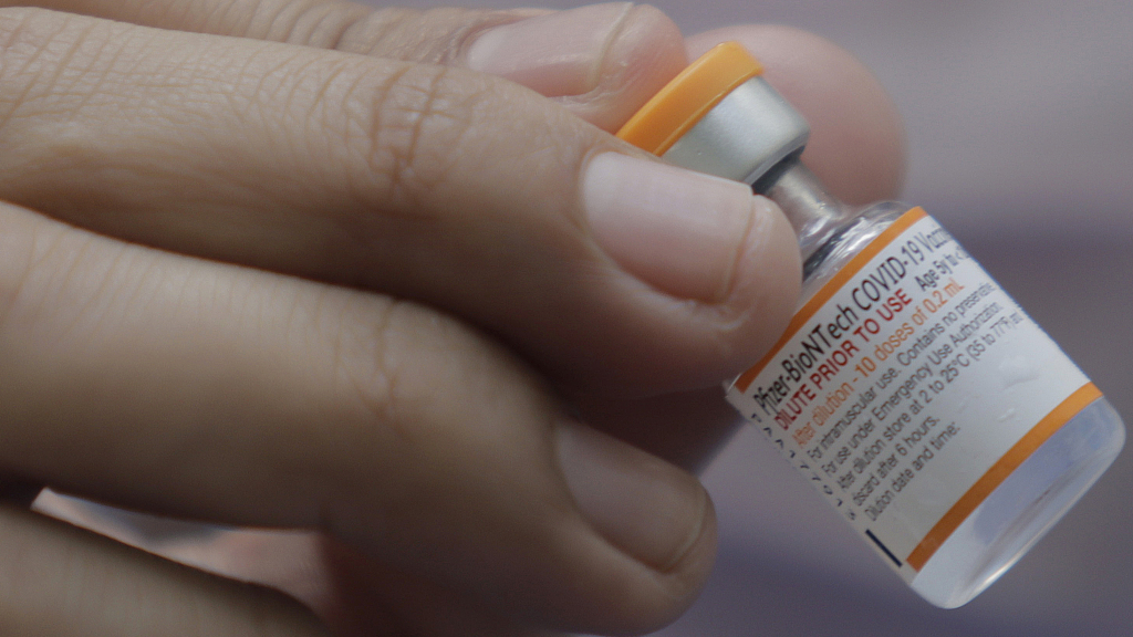 A vial of the Pfizer-BioNTech COVID-19 vaccine. /CFP