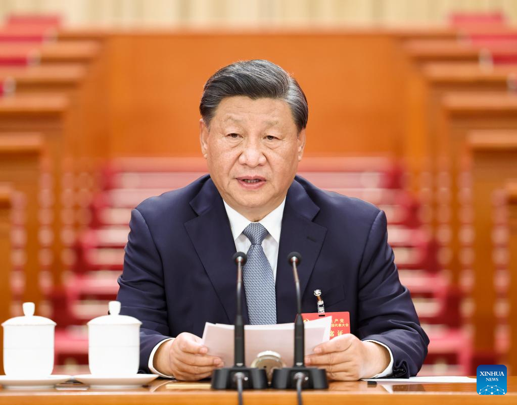 Xi Jinping presides over a preparatory meeting for the 20th National Congress of the CPC at the Great Hall of the People in Beijing, capital of China, October 15, 2022. /Xinhua