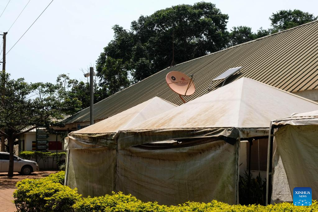 A satellite dish provided by Chinese satellite television StarTimes is seen at Wagagai Health Center in Katabi, Uganda, October 13, 2022. /Xinhua