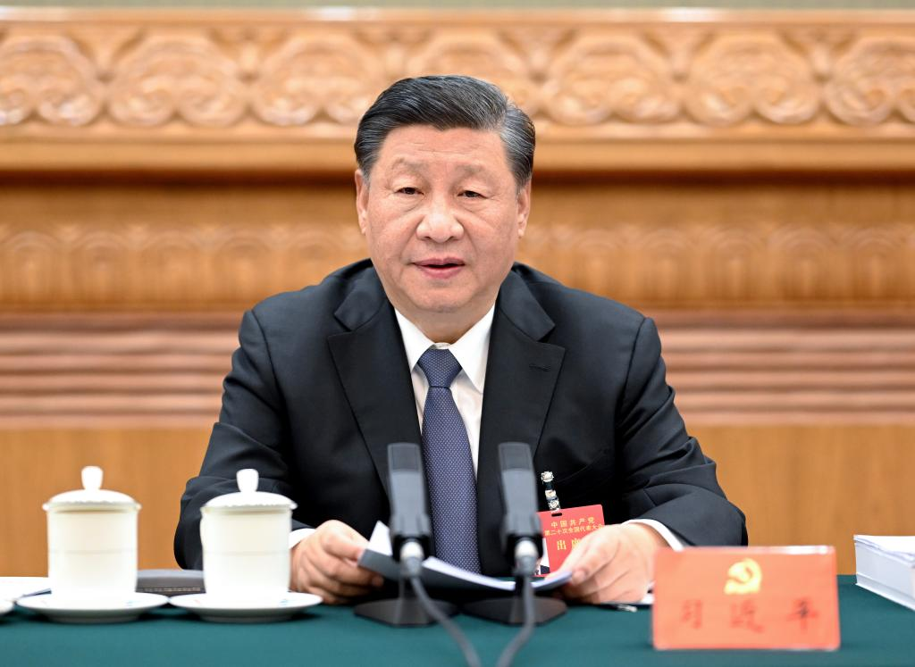 Xi Jinping presides over the second meeting of the presidium of the 20th CPC National Congress at the Great Hall of the People in Beijing, capital of China, October 18, 2022. /Xinhua