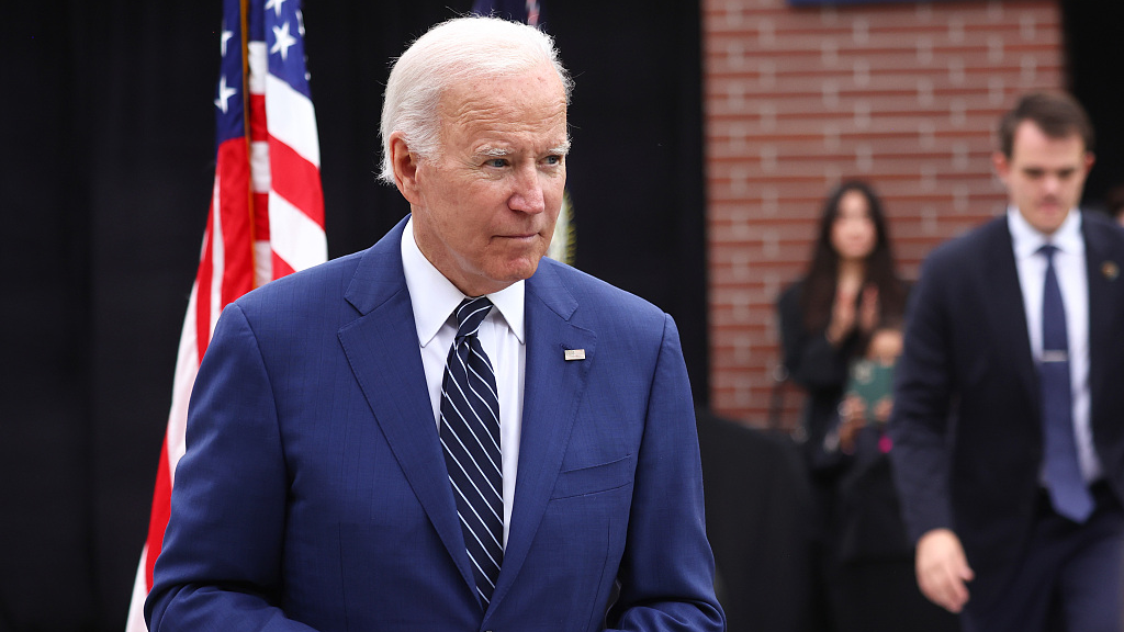 U.S. President Joe Biden walks from the podium after delivering remarks on lowering costs for American families at Irvine Valley College in Orange County in Irvine, California, U.S., October 14, 2022. /CFP