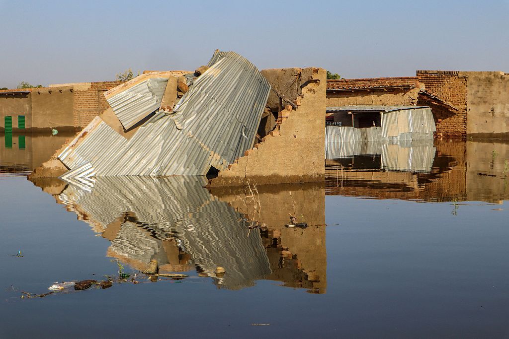 Houses are seen submerged by floods in the south of N'Djamena, Chad, October 18, 2022. /CFP