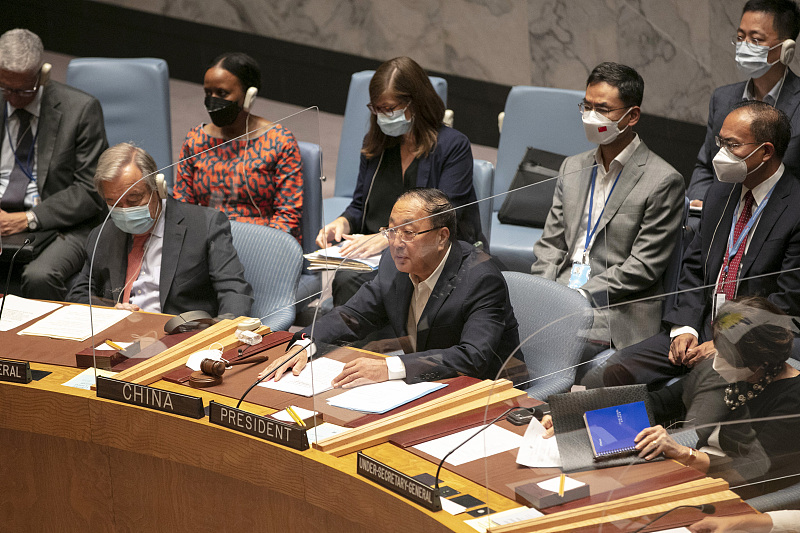 The UN Security Council held an open meeting at the initiative of China, which held the rotating presidency this month at the UN headquarters in New York, August 22, 2022. /CFP