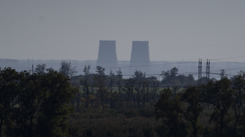 Zaporizhzhia nuclear power plant is seen from around twenty kilometers away in an area in the Dnipropetrovsk region, Ukraine, October 17, 2022. /CFP