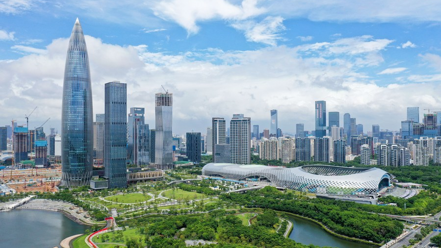 Aerial photo of Houhai area in Nanshan District of Shenzhen, Guangdong, China, September 17, 2020. /Xinhua
