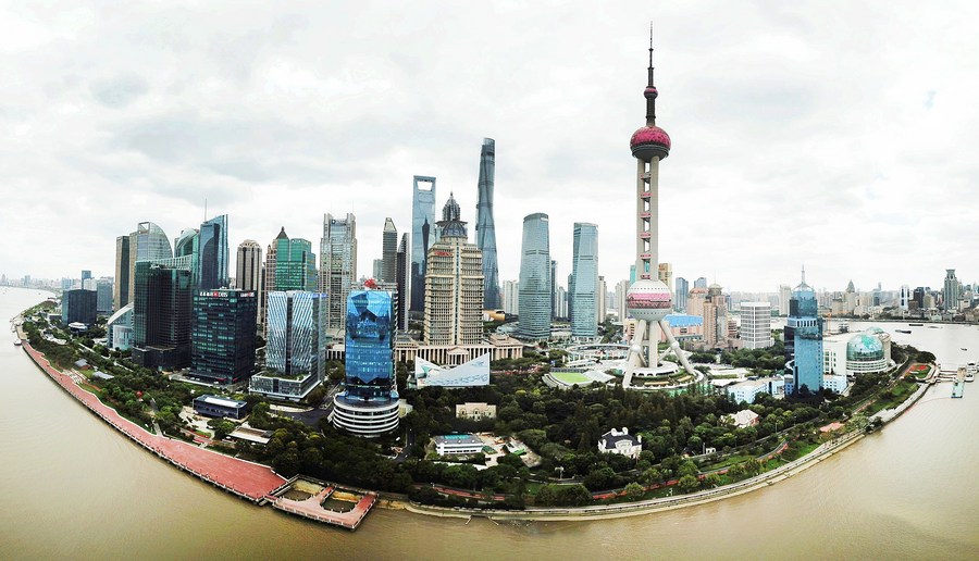 Aerial photo of the Lujiazui area, Shanghai, China, October 15, 2019. /Xinhua