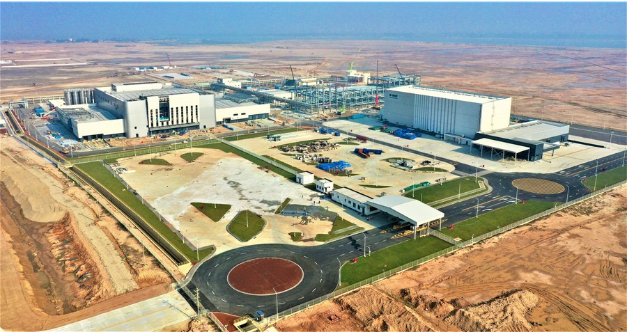 Aerial photo shows BASF Zhanjiang Verbund site under construction in Zhanjiang, south China's Guangdong Province, February 27, 2022. /Xinhua