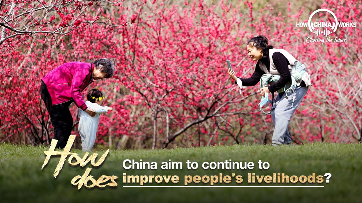 How does China aim to continue to improve people's livelihoods?