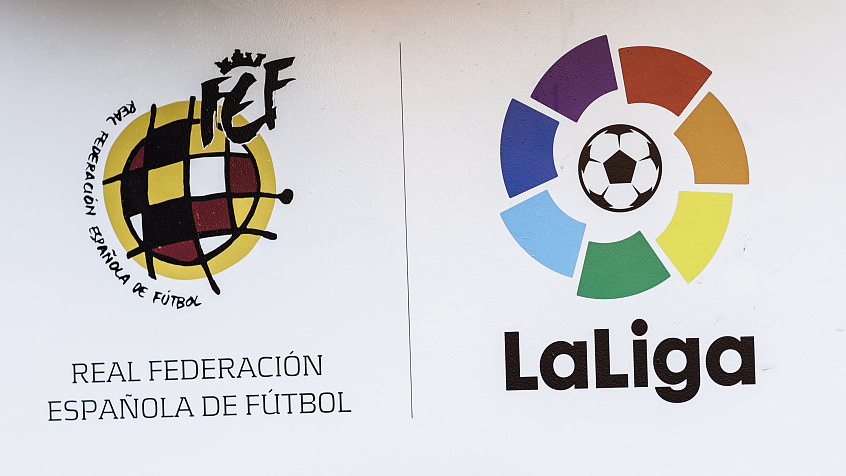 Logos of La Liga (R) and the Royal Spanish Football Federation. /CFP