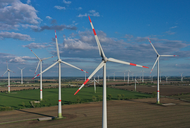 Wind turbines spin at a wind park near Weissenfels, Germany, September 21, 2022. /CFP