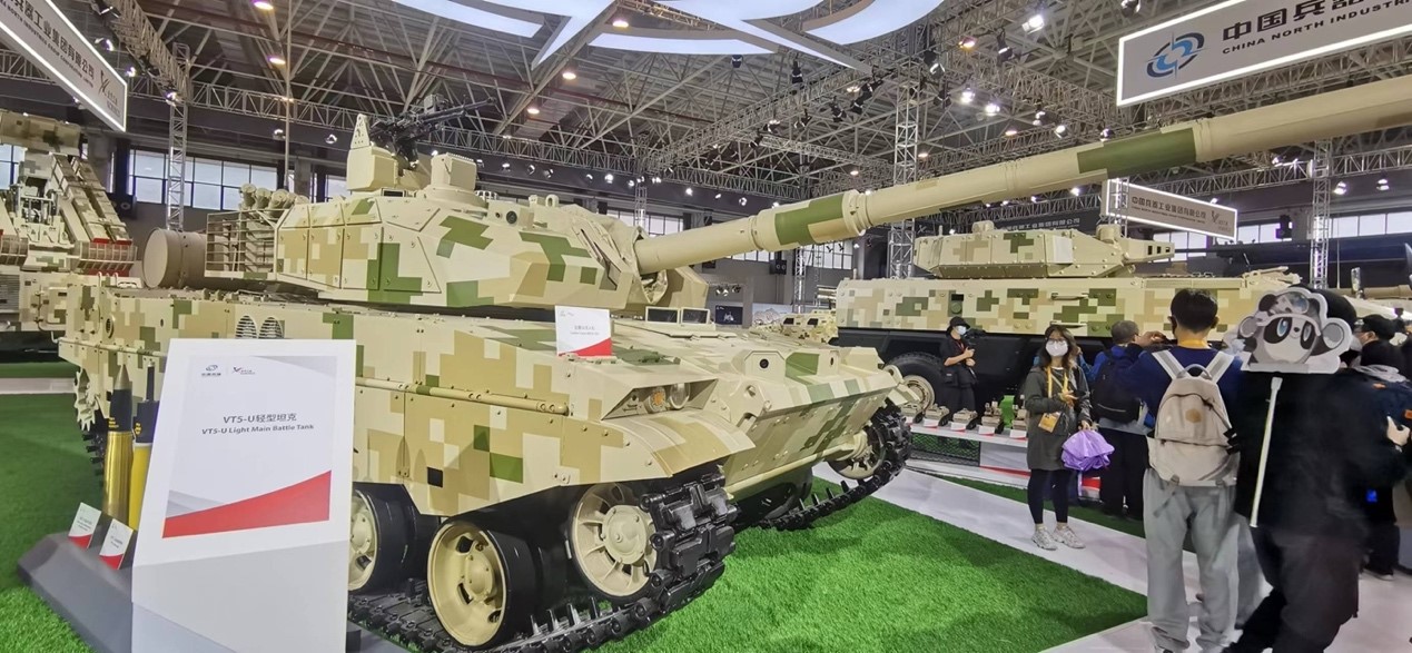 The VT5-U light main battle tank at the Airshow China 2022 in Zhuhai City, south China's Guangodng Province, November 6, 2022. /CGTN