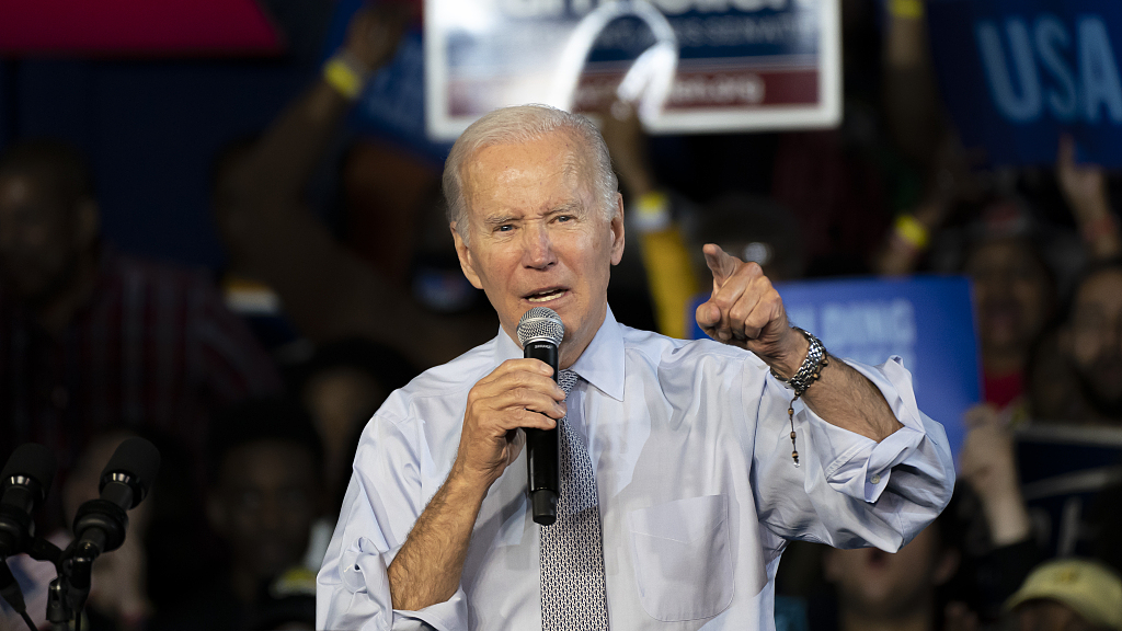 U.S. President Joe Biden speaks at a campaign rally for Democratic gubernatorial candidate Wes Moore at Bowie State University in Bowie, Maryland, U.S., November 7, 2022. CFP