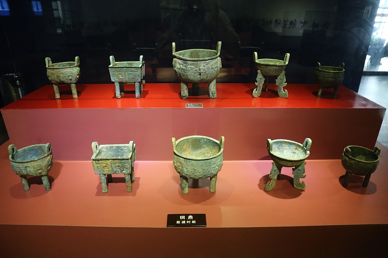 Bronze ware relics at Yin Ruins Museum in Anyang, Henan Province, central China, July 13, 2017. /CFP
