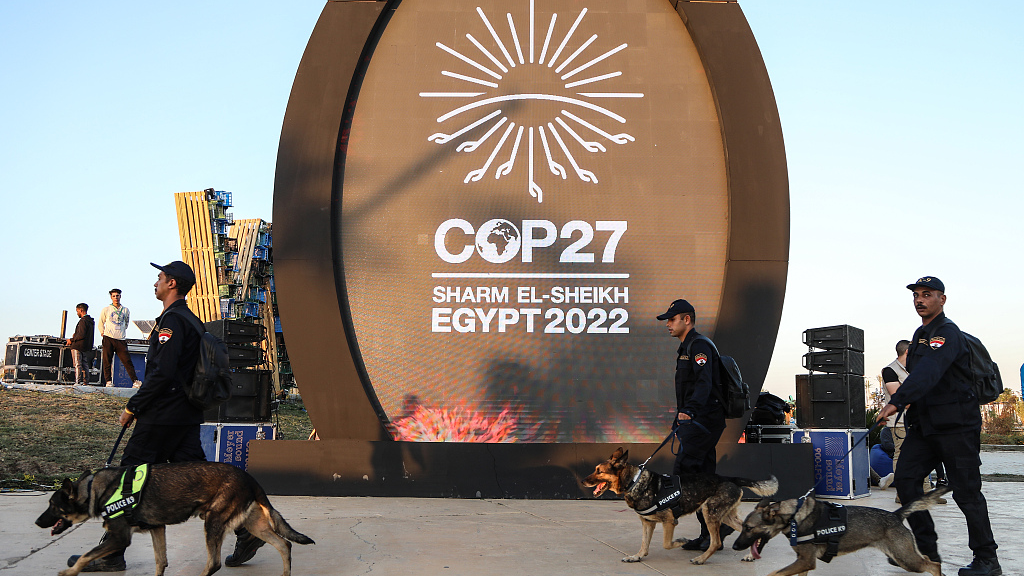 Security measures are taken around the venue of the 2022 United Nations Climate Change Conference (COP27) in Egypt's Red Sea resort of Sharm El-Sheikh, November 9, 2022. /CFP