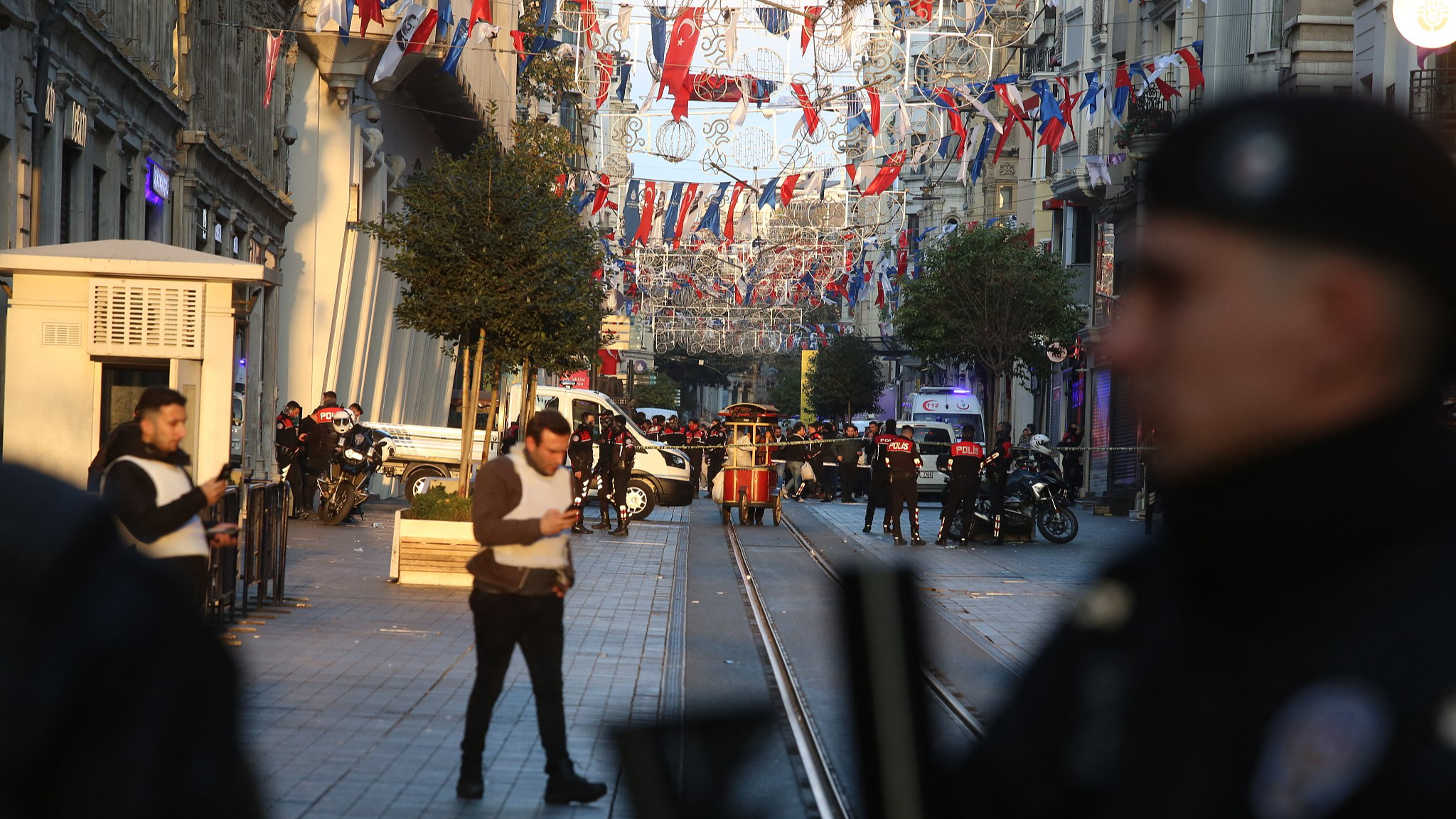 An explosion occurred on the famous Istiklal Street in Istanbul, Türkiye, November 13, 2022. /CFP