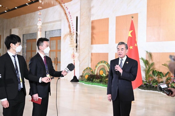 Wang Yi speaks to the media, November 14, 2022. /Chinese Foreign Ministry