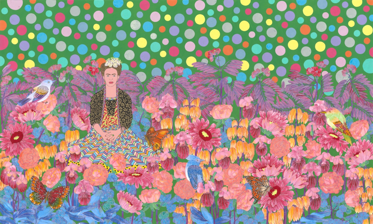 Frida in the Flowers, an artwork by Liu Tianlian. /Hi Art